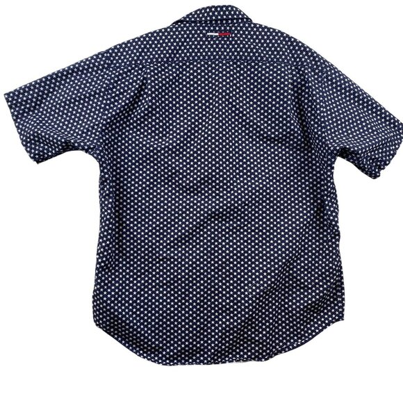 Tommy Hilfiger Men's Shirt Short Sleeve Large Star-Patterned - Picture 3 of 9